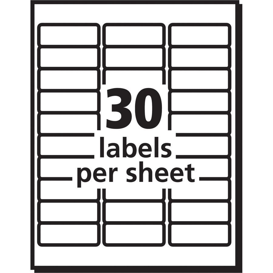 Image of Avery® Matte Clear Easy Peel Mailing Labels W/ Sure Feed Technology, Laser Printers, 1 X 2.63, Clear, 30/sheet, 25 Sheets/box