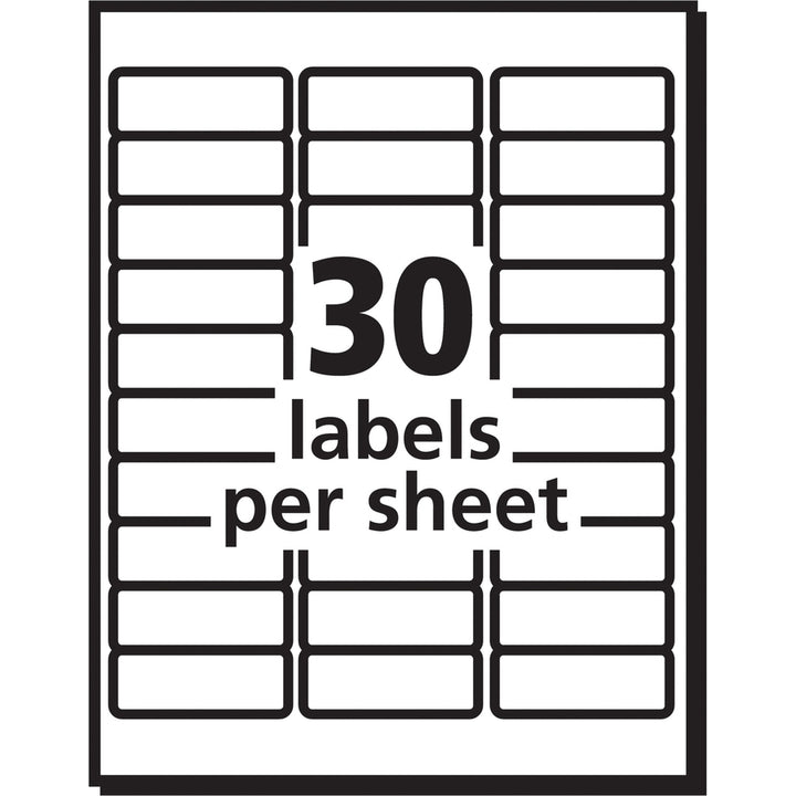 Image of Avery® Matte Clear Easy Peel Mailing Labels W/ Sure Feed Technology, Laser Printers, 1 X 2.63, Clear, 30/sheet, 25 Sheets/box