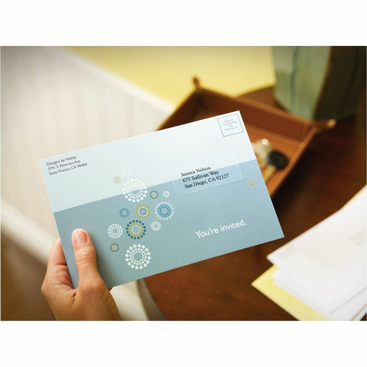 Image of Avery® Matte Clear Easy Peel Mailing Labels W/ Sure Feed Technology, Laser Printers, 1 X 2.63, Clear, 30/sheet, 25 Sheets/box