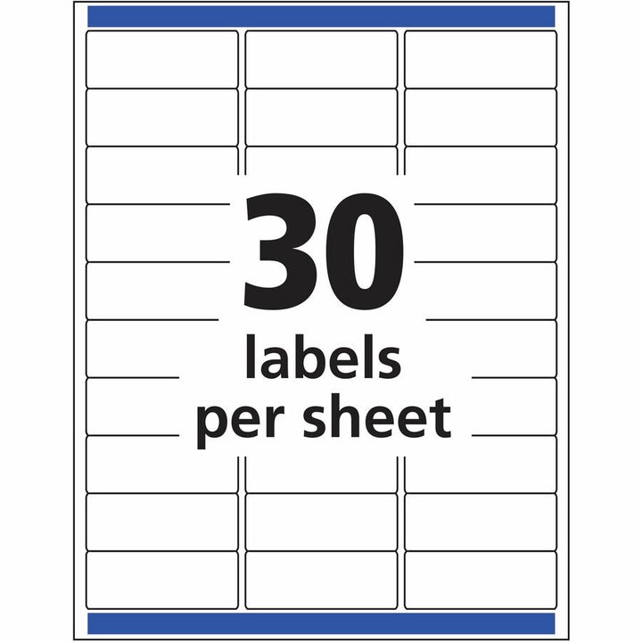 Image of Avery® Matte Clear Easy Peel Mailing Labels W/ Sure Feed Technology, Laser Printers, 1 X 2.63, Clear, 30/sheet, 25 Sheets/box