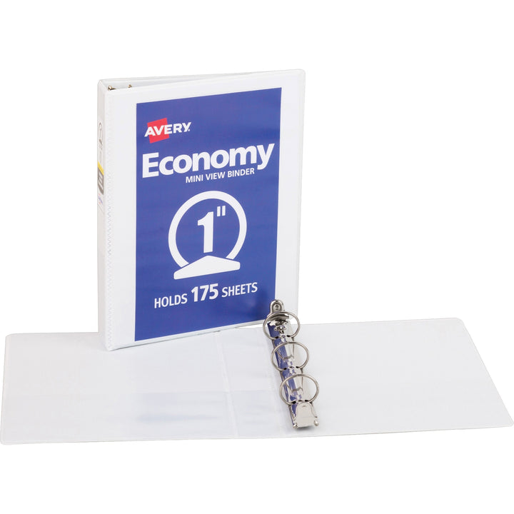 Image of Avery® Economy View Binder With Round Rings , 3 Rings, 1" Capacity, 8.5 X 5.5, White, (5806)