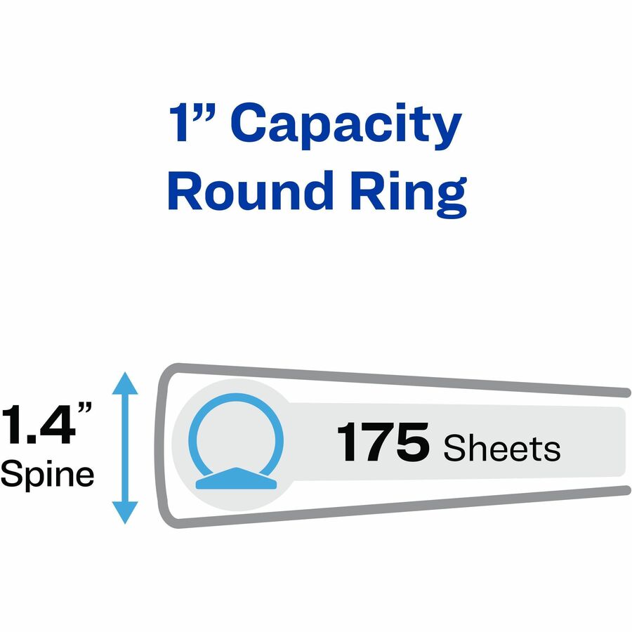 Image of Avery® Economy View Binder With Round Rings , 3 Rings, 1" Capacity, 8.5 X 5.5, White, (5806)