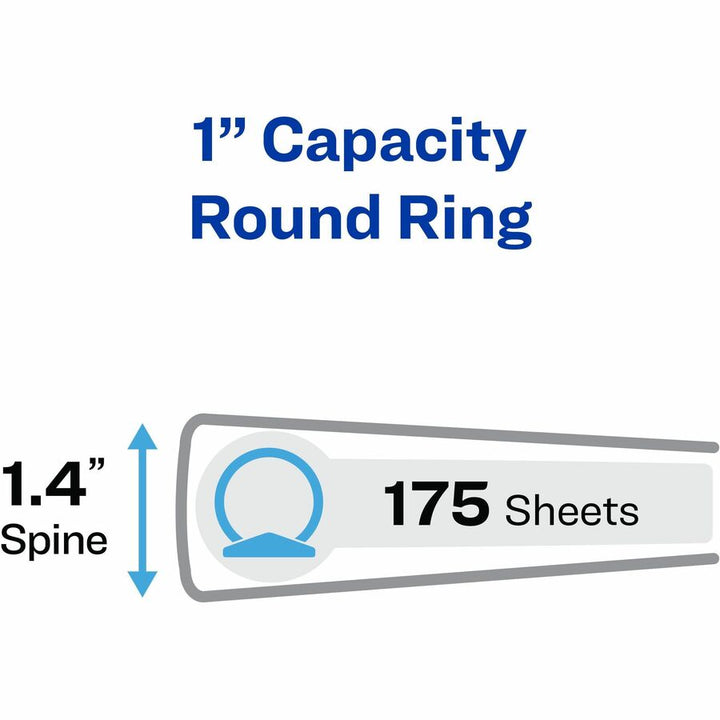 Image of Avery® Economy View Binder With Round Rings , 3 Rings, 1" Capacity, 8.5 X 5.5, White, (5806)