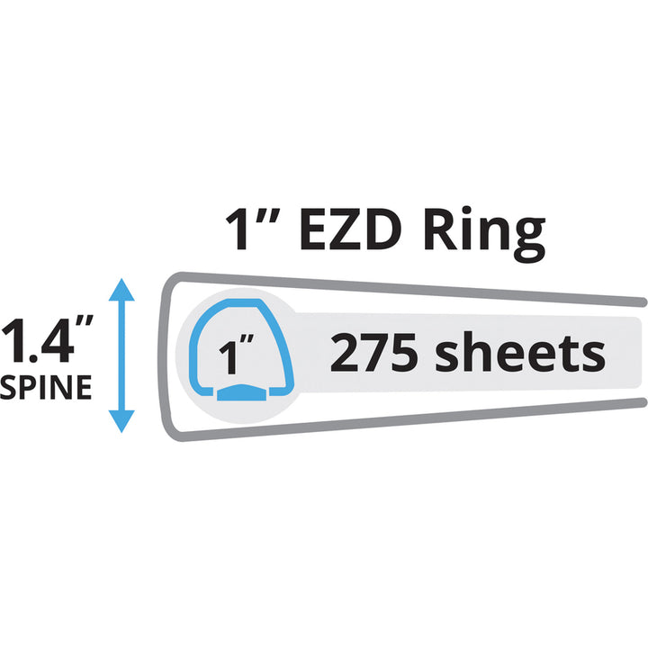 Image of Avery® Durable Non-View Binder With Durahinge And Ezd Rings, 3 Rings, 1" Capacity, 11 X 8.5, Black, (8302)