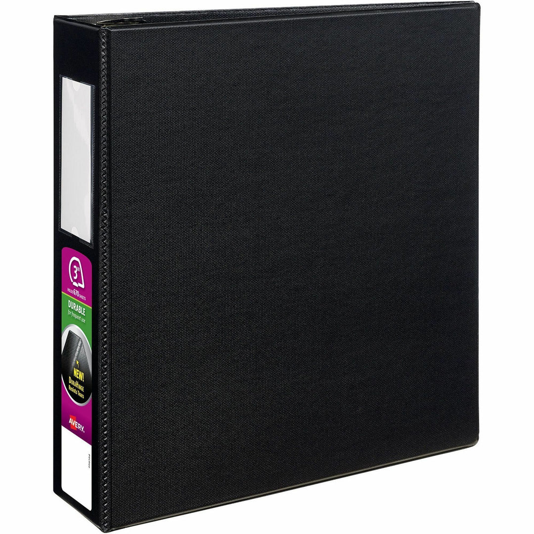Image of Avery® Durable Non-View Binder With Durahinge And Ezd Rings, 3 Rings, 3" Capacity, 11 X 8.5, Black, (8702)