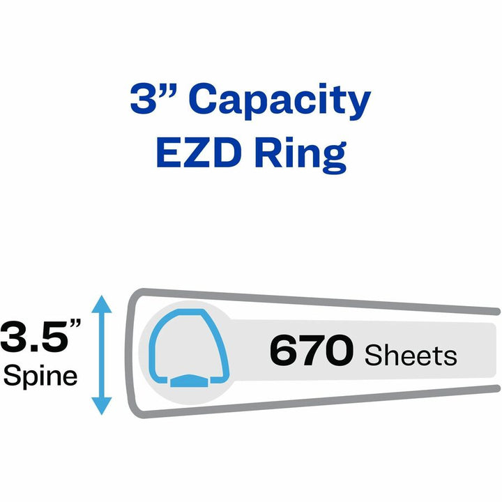 Image of Avery® Durable Non-View Binder With Durahinge And Ezd Rings, 3 Rings, 3" Capacity, 11 X 8.5, Black, (8702)