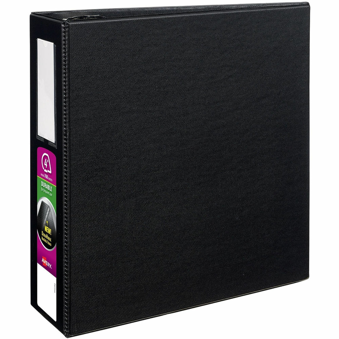 Image of Avery® Durable Non-View Binder With Durahinge And Ezd Rings, 3 Rings, 4" Capacity, 11 X 8.5, Black, (8802)