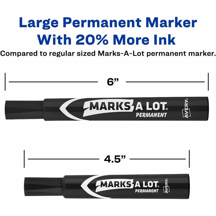 Image of Avery® Marks A Lot Large Desk-Style Permanent Marker, Broad Chisel Tip, Brown, Dozen (8881)