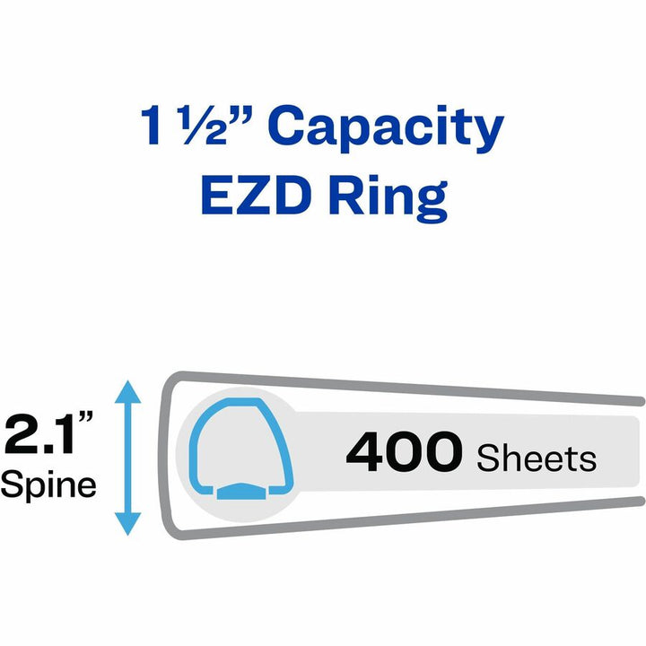 Image of Avery® Durable View Binder With Durahinge And Ezd Rings, 3 Rings, 1.5" Capacity, 11 X 8.5, Black, (9400)