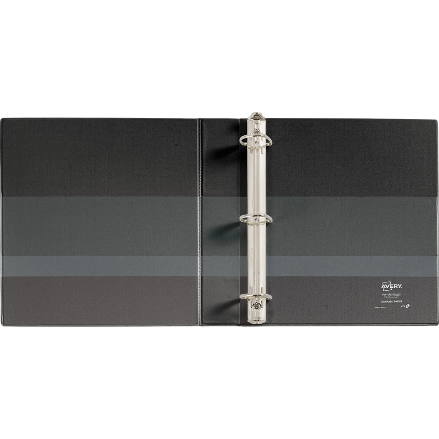 Image of Avery® Durable View Binder With Durahinge And Ezd Rings, 3 Rings, 1.5" Capacity, 11 X 8.5, Black, (9400)