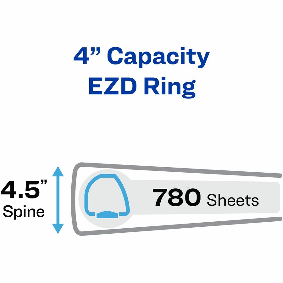 Image of Avery® Durable View Binder With Durahinge And Ezd Rings, 3 Rings, 4" Capacity, 11 X 8.5, Black, (9800)
