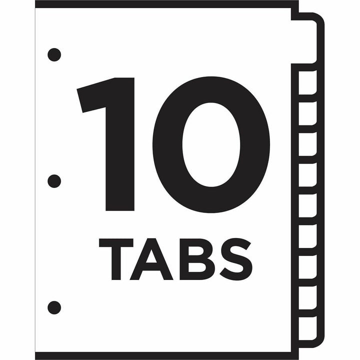 Image of Avery® Customizable TOC Ready Index Multicolor Tab Dividers, 10-Tab, 1 to 10, 11 x 8.5, White, Traditional Color Tabs, 6 Sets