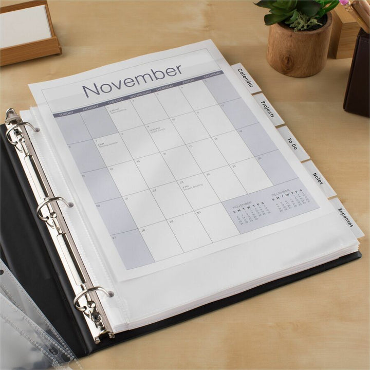 Image of Avery® Insertable Big Tab Dividers, 5-Tab, Single-Sided Copper Edge Reinforcing, 11.13 x 9.25, White, Clear Tabs, 1 Set