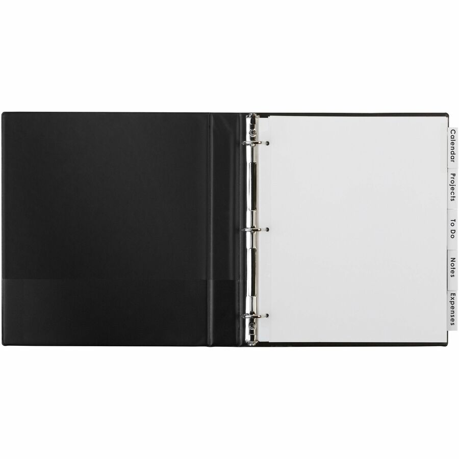 Image of Avery® Insertable Big Tab Dividers, 5-Tab, Single-Sided Copper Edge Reinforcing, 11.13 x 9.25, White, Clear Tabs, 1 Set