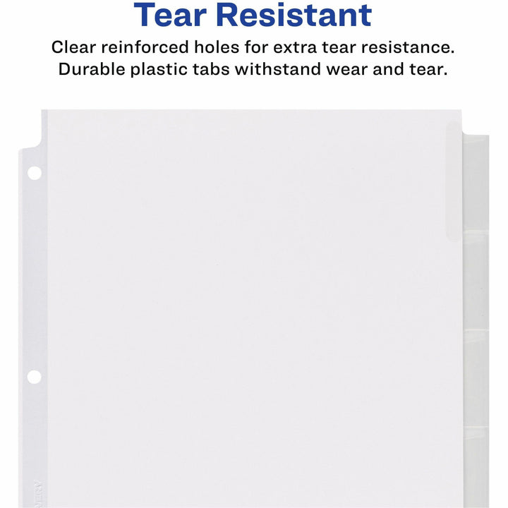 Image of Avery® Insertable Big Tab Dividers, 8-Tab, 11.13 x 9.25, White, Clear Tabs, 1 Set