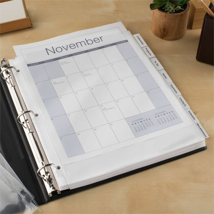Image of Avery® Insertable Big Tab Dividers, 8-Tab, 11.13 x 9.25, White, Clear Tabs, 1 Set