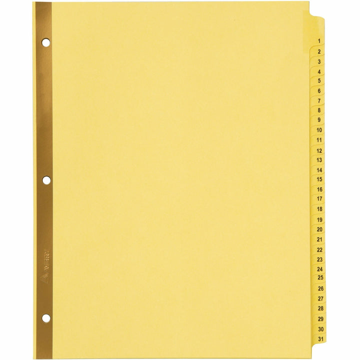 Image of Avery® Preprinted Laminated Tab Dividers with Gold Reinforced Binding Edge, 31-Tab, 1 to 31, 11 x 8.5, Buff, 1 Set