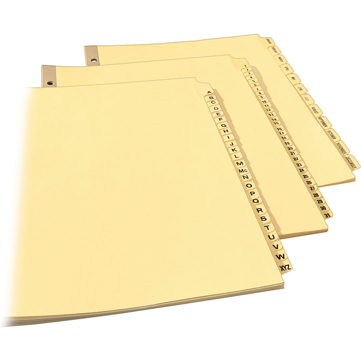 Image of Avery® Preprinted Laminated Tab Dividers with Gold Reinforced Binding Edge, 31-Tab, 1 to 31, 11 x 8.5, Buff, 1 Set