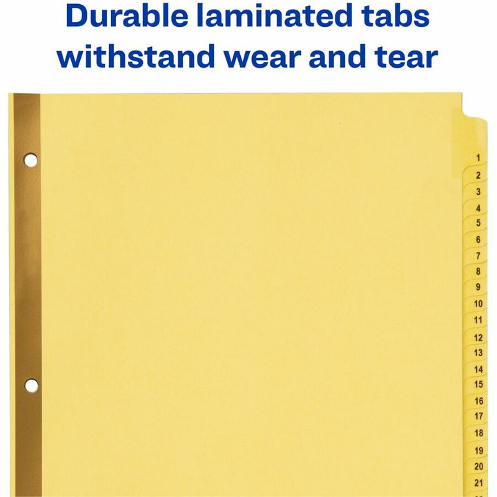 Image of Avery® Preprinted Laminated Tab Dividers with Gold Reinforced Binding Edge, 31-Tab, 1 to 31, 11 x 8.5, Buff, 1 Set