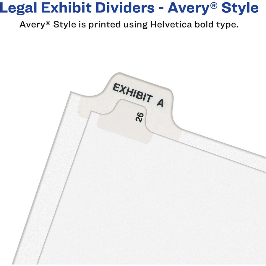 Image of Avery® Preprinted Legal Exhibit Side Tab Index Dividers, Avery Style, 26-Tab, 26 To 50, 11 X 8.5, White, 1 Set