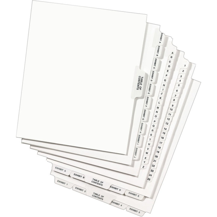Image of Avery® Preprinted Legal Exhibit Side Tab Index Dividers, Avery Style, 26-Tab, 26 To 50, 11 X 8.5, White, 1 Set