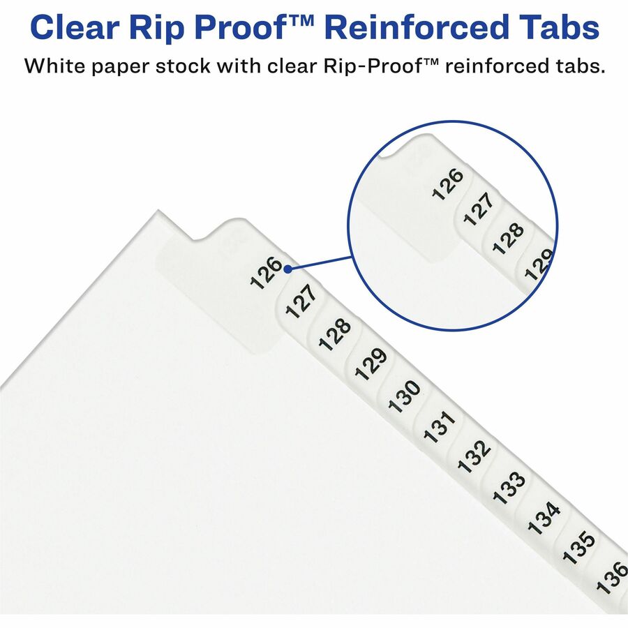 Image of Avery® Preprinted Legal Exhibit Side Tab Index Dividers, Avery Style, 26-Tab, 76 To 100, 11 X 8.5, White, 1 Set
