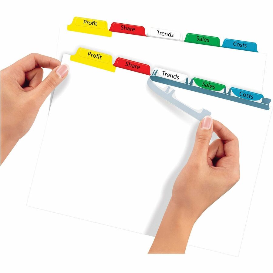 Image of Avery® Print and Apply Index Maker Clear Label Dividers, 12-Tab, Color Tabs, 11 x 8.5, White, 5 Sets