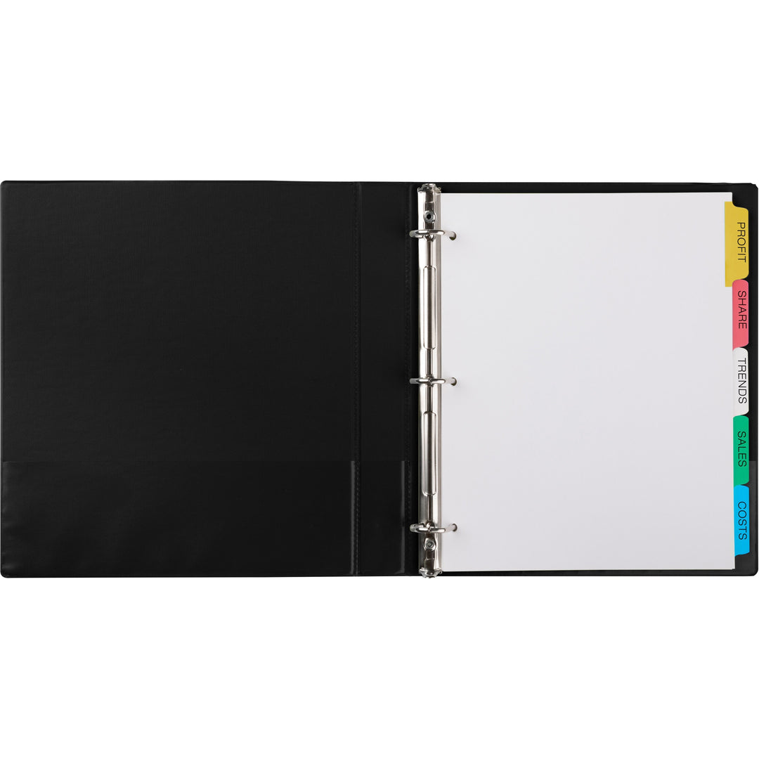 Image of Avery® Print and Apply Index Maker Clear Label Dividers, 5-Tab, Color Tabs, 11 x 8.5, White, Traditional Color Tabs, 25 Sets