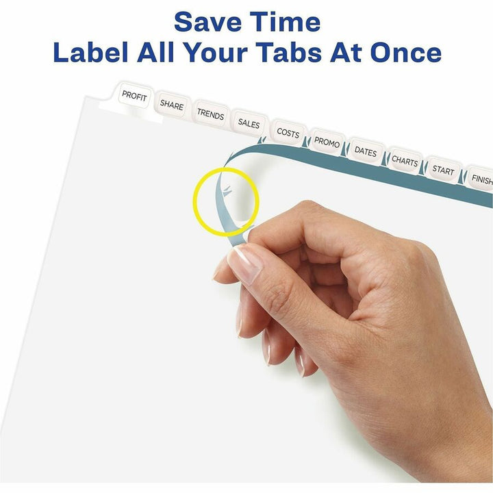 Image of Avery® Print and Apply Index Maker Clear Label Dividers, 12-Tab, White Tabs, 11 x 8.5, White, 5 Sets