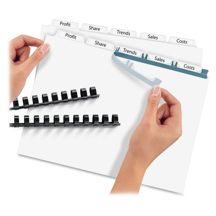Image of Avery® Print and Apply Index Maker Clear Label Unpunched Dividers, 5-Tab, 11 x 8.5, White, 5 Sets