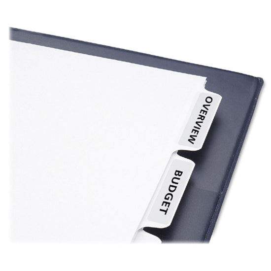 Image of Avery® Print and Apply Index Maker Clear Label Unpunched Dividers, 5-Tab, 11 x 8.5, White, 5 Sets