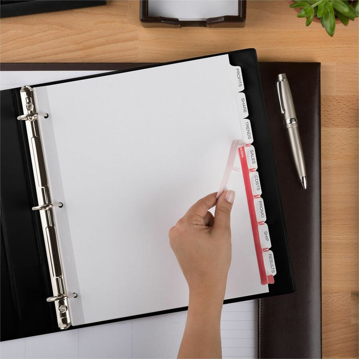 Image of Avery® Print and Apply Index Maker Clear Label Dividers, Extra Wide Tabs, 8-Tab, 11.25 x 9.25, White, 5 Sets