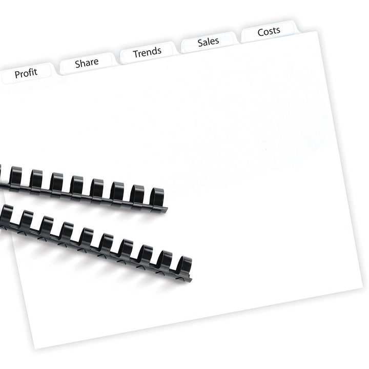 Image of Avery® Print and Apply Index Maker Clear Label Unpunched Dividers, 5-Tab, 11 x 8.5, White, 25 Sets