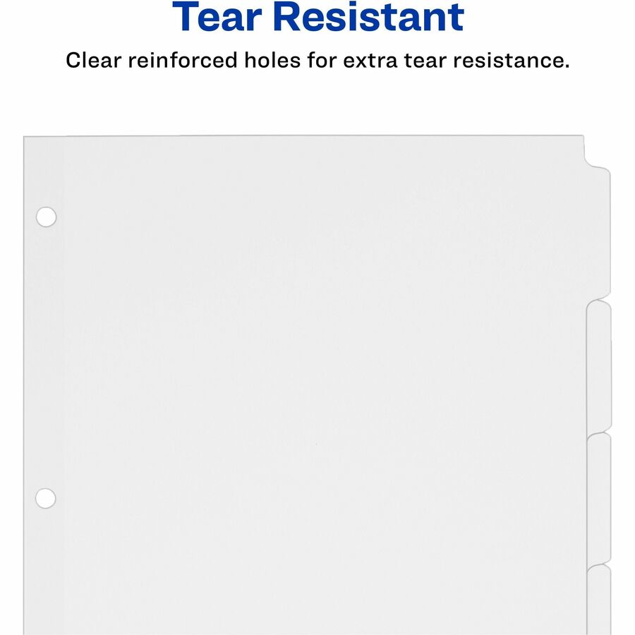 Image of Avery® Write and Erase Plain-Tab Paper Dividers, 5-Tab, 11 x 8.5, White, 36 Sets