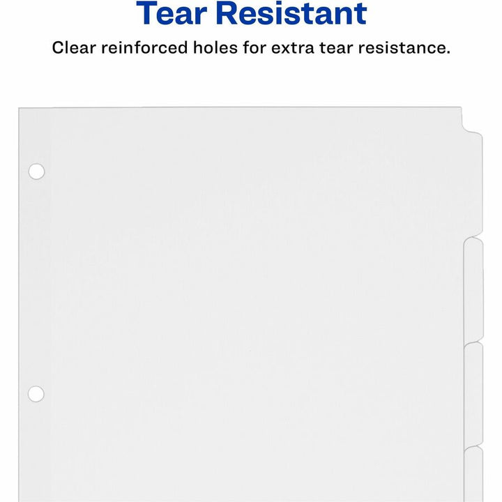 Image of Avery® Write and Erase Plain-Tab Paper Dividers, 5-Tab, 11 x 8.5, White, 36 Sets