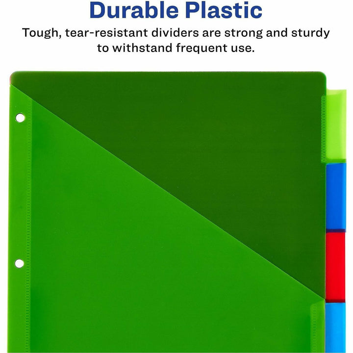 Image of Avery® Insertable Big Tab Plastic 1-Pocket Dividers, 5-Tab, 11.13 X 9.25, Assorted, 1 Set