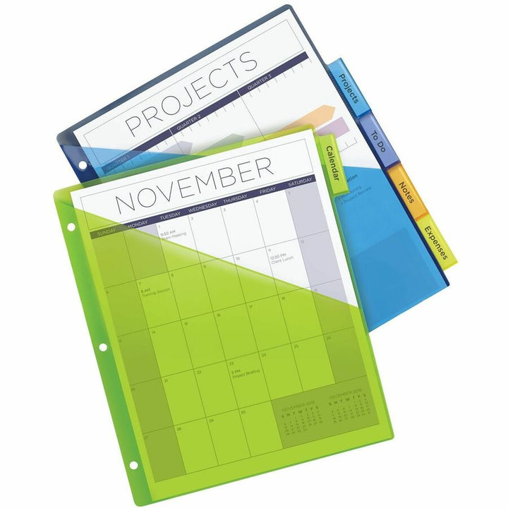 Image of Avery® Insertable Big Tab Plastic 1-Pocket Dividers, 5-Tab, 11.13 X 9.25, Assorted, 1 Set