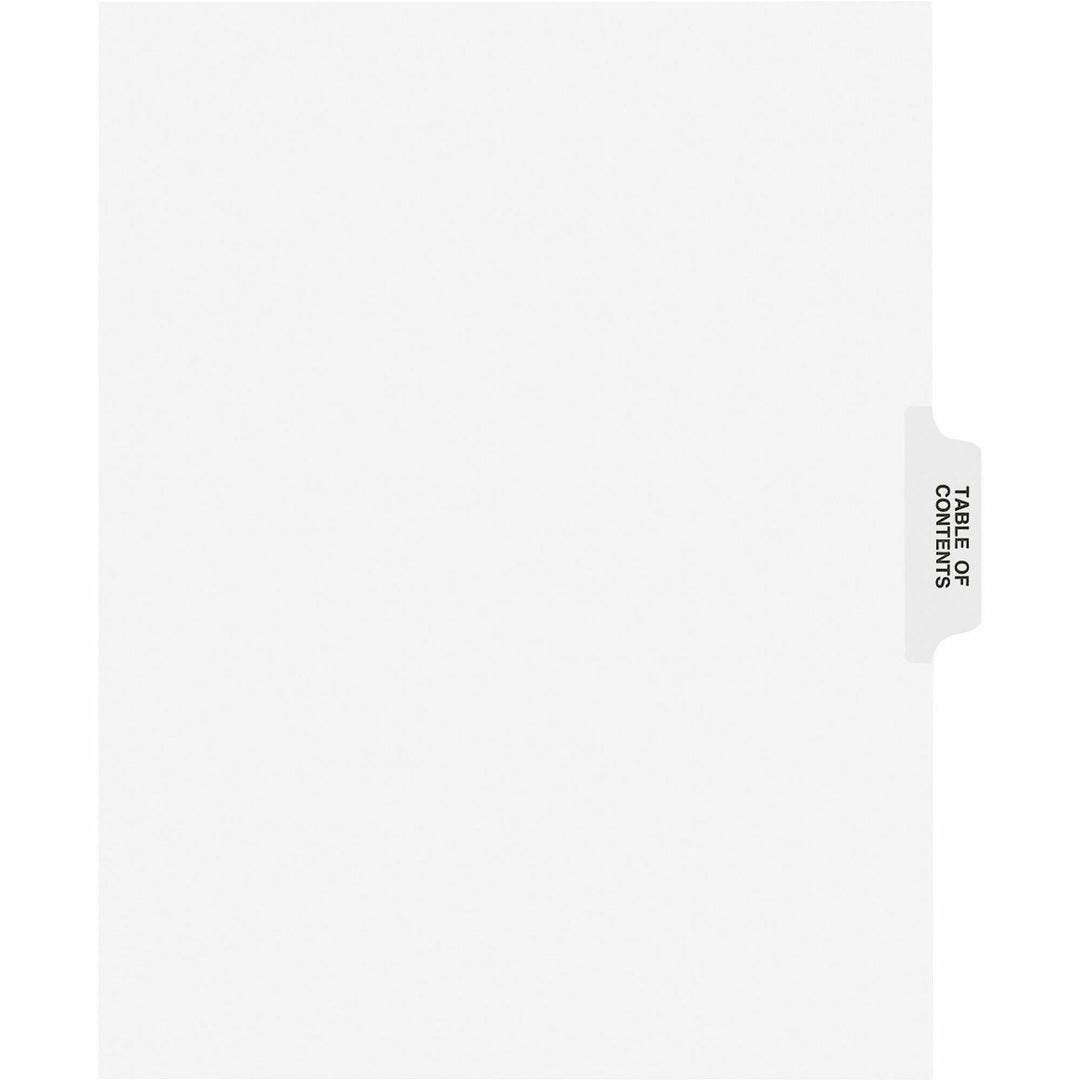 Image of Avery® Preprinted Legal Exhibit Side Tab Index Dividers, Avery Style, 25-Tab, Table Of Contents, 11 X 8.5, White, 25/pack