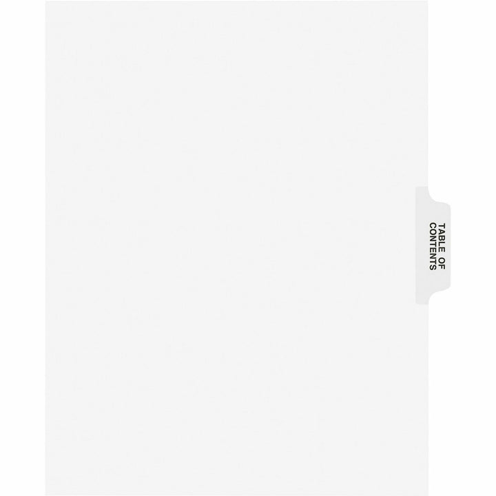 Image of Avery® Preprinted Legal Exhibit Side Tab Index Dividers, Avery Style, 25-Tab, Table Of Contents, 11 X 8.5, White, 25/pack