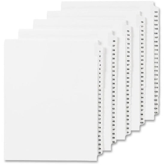 Image of Avery® Preprinted Legal Exhibit Side Tab Index Dividers, Avery Style, 10-Tab, 10, 11 X 8.5, White, 25/pack
