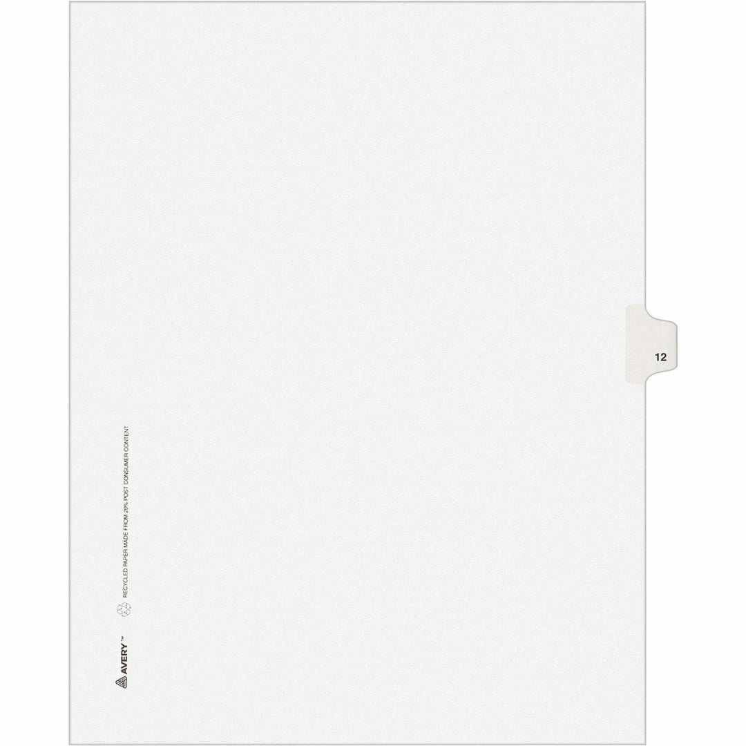 Image of Avery® Preprinted Legal Exhibit Side Tab Index Dividers, Avery Style, 10-Tab, 12, 11 X 8.5, White, 25/pack