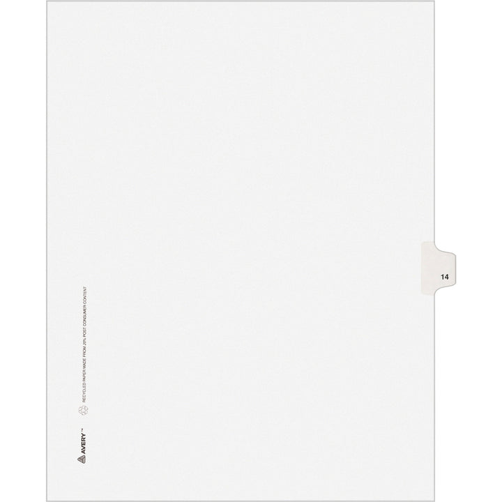 Image of Avery® Preprinted Legal Exhibit Side Tab Index Dividers, Avery Style, 10-Tab, 14, 11 X 8.5, White, 25/pack