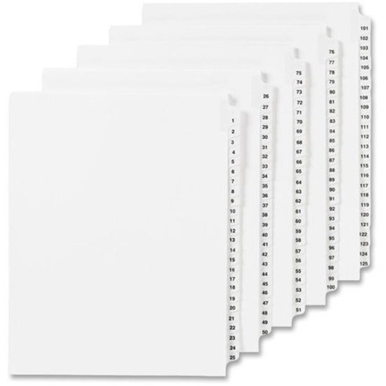 Image of Avery® Preprinted Legal Exhibit Side Tab Index Dividers, Avery Style, 10-Tab, 14, 11 X 8.5, White, 25/pack