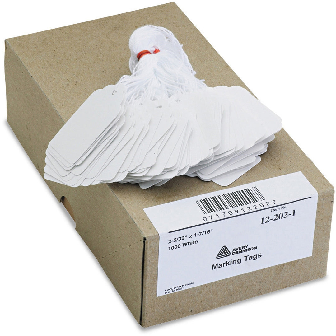 Image of Avery® Marking Tags, Strung, 2-5/32"x1-7/16", 1000/BX, White