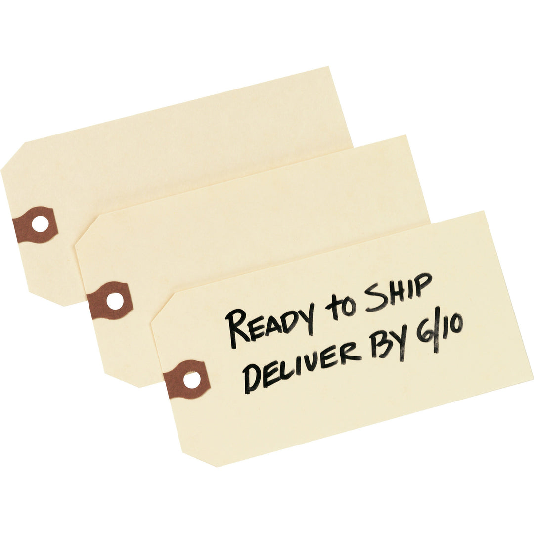 Image of Avery® Unstrung Shipping Tags, 11.5 pt Stock, 5.25 x 2.63, Manila, 1,000/Box