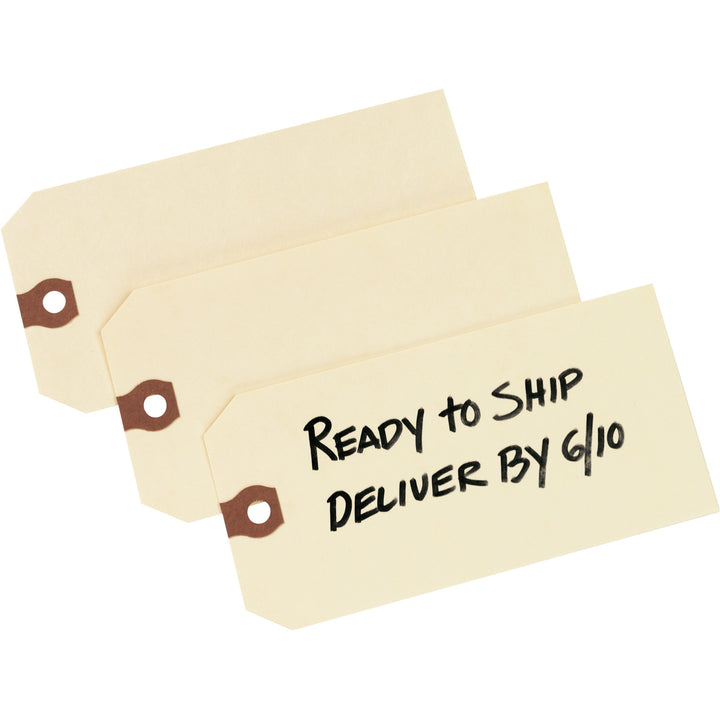 Image of Avery® Unstrung Shipping Tags, 11.5 pt Stock, 5.25 x 2.63, Manila, 1,000/Box