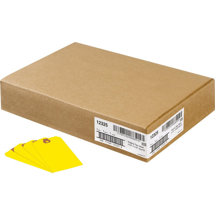 Image of Avery® Unstrung Shipping Tags, 11.5 pt Stock, 4.75 x 2.38, Yellow, 1,000/Box