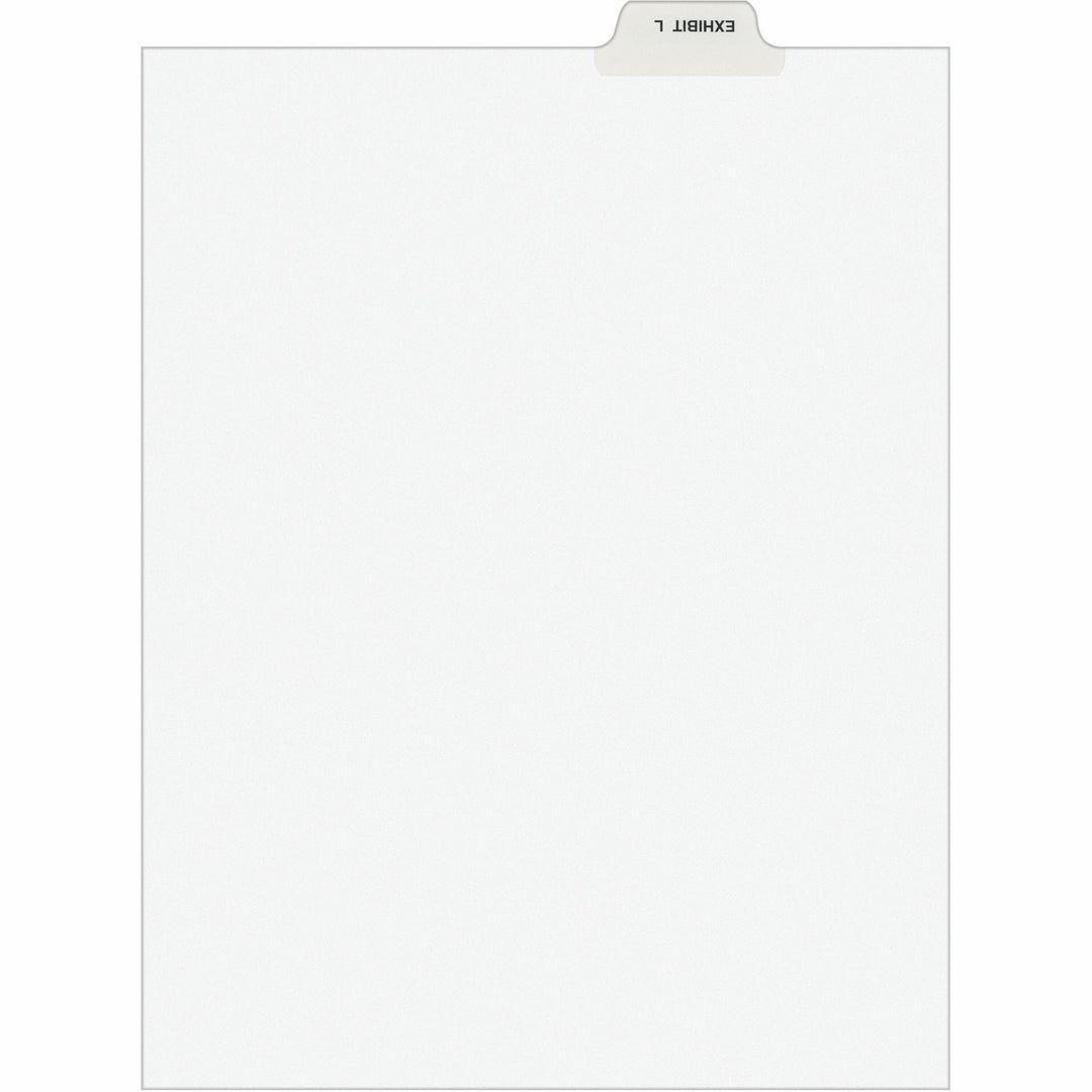 Image of Avery® Divider, "Exhibit L", Bottom Tab, 8-1/2"x11", 25/PK, White