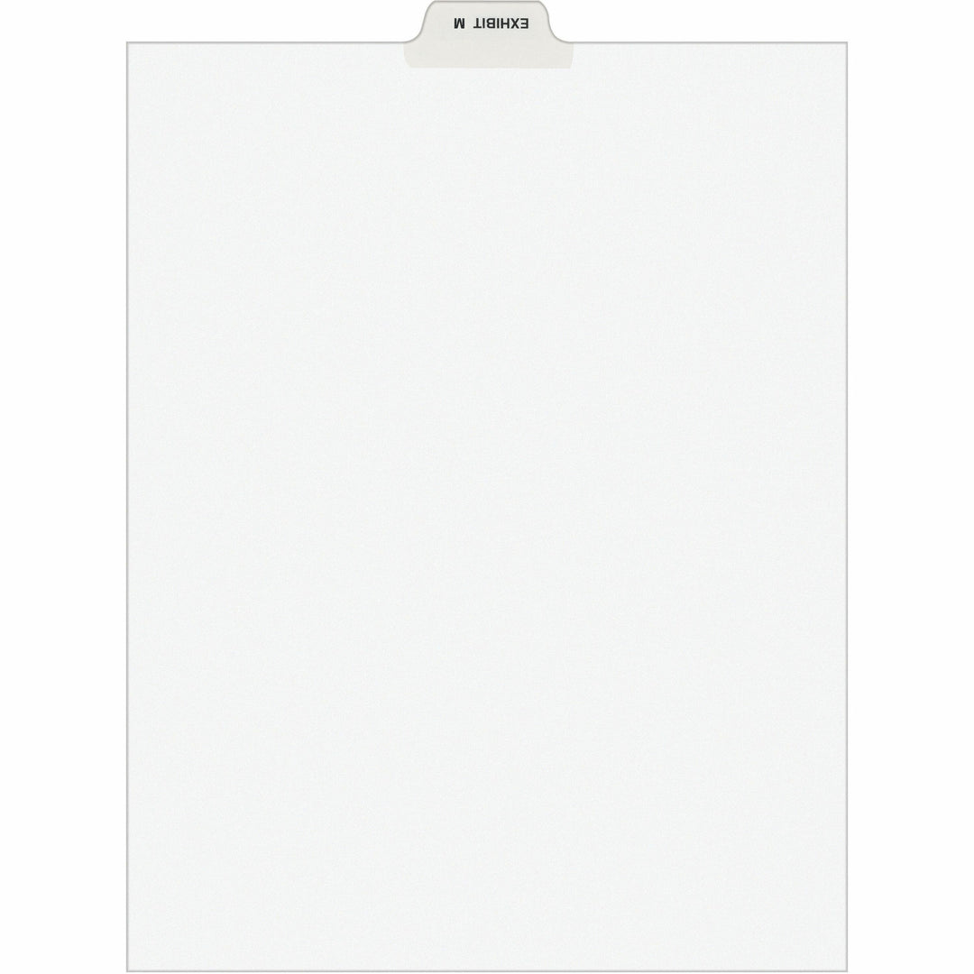 Image of Avery® Divider, "Exhibit M", Bottom Tab, 8-1/2"x11", 25/PK, White