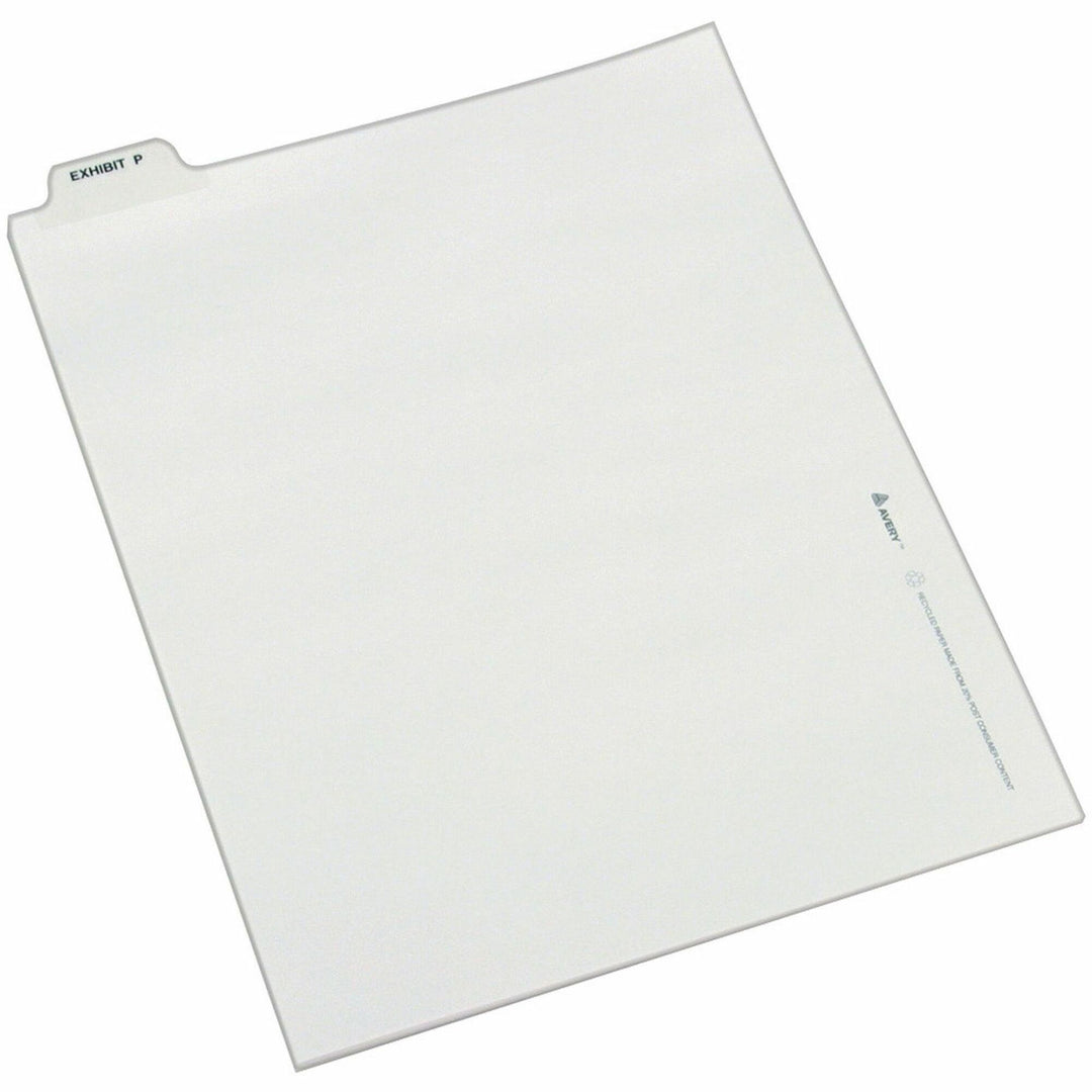 Image of Avery® Avery-Style Preprinted Legal Bottom Tab Dividers, 26-Tab, Exhibit P, 11 x 8.5, White, 25/Pack